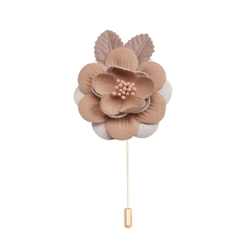 Satinblume Anstecknadel Anstecker Hochzeit Boutonn 5 * 9CM 10/5 STÜCKE Smiley Gesicht Gold Tuch Baumwolle Blume Anstecknadel Abzeichen Mit Gold Pin Blume Blume Anstecknadel Brosche Pin Pin(Pink White) von DUBTEDHOU