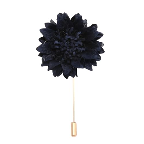 Satinblume Anstecknadel Anstecker Hochzeit Boutonn 6 * 10CM 10/5PCS Kristall Samt Quaste Gold Tuch Chiffon Blume Anstecknadel Abzeichen Mit Gold Pin Blume Blume Anstecknadel Brosche(Blue) von DUBTEDHOU