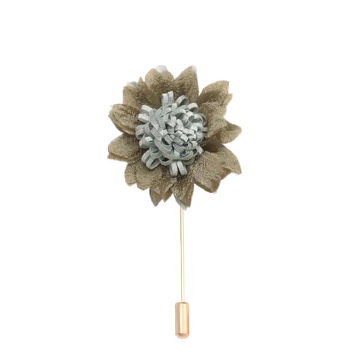 Satinblume Anstecknadel Anstecker Hochzeit Boutonn 6 * 10CM 10/5PCS Kristall Samt Quaste Gold Tuch Chiffon Blume Anstecknadel Abzeichen Mit Gold Pin Blume Blume Anstecknadel Brosche(Green) von DUBTEDHOU