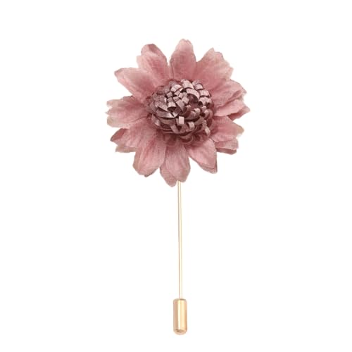 Satinblume Anstecknadel Anstecker Hochzeit Boutonn 6 * 10CM 10/5PCS Kristall Samt Quaste Gold Tuch Chiffon Blume Anstecknadel Abzeichen Mit Gold Pin Blume Blume Anstecknadel Brosche(Pink) von DUBTEDHOU