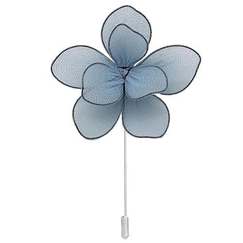 Satinblume Anstecknadel Anstecker Hochzeit Boutonn 6 * 7CM 6/10PCS Doppelschichtblumen Silbertuch Chiffon Blume Anstecknadel Abzeichen mit Silber Pin Blume Rose Blume Anstecknadel(Grey) von DUBTEDHOU