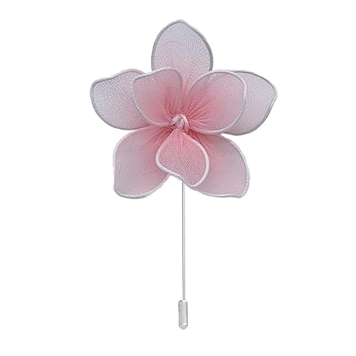 Satinblume Anstecknadel Anstecker Hochzeit Boutonn 6 * 7CM 6/10PCS Doppelschichtblumen Silbertuch Chiffon Blume Anstecknadel Abzeichen mit Silber Pin Blume Rose Blume Anstecknadel(Light pink) von DUBTEDHOU