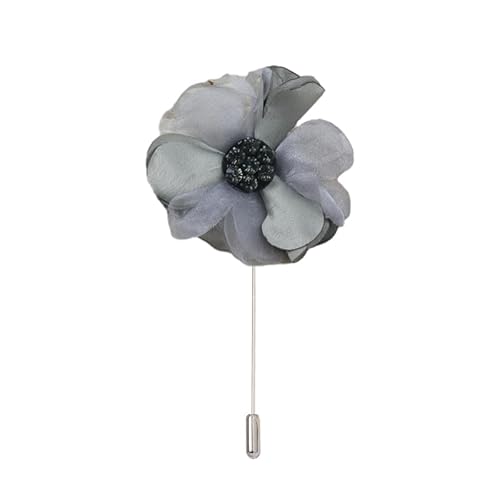 Satinblume Anstecknadel Anstecker Hochzeit Boutonn 7 * 10 cm 3 Stück Strass Kamelie Silber Satin Blume Anstecknadel Abzeichen Blume Rose Blume/Rose Anstecknadel Brosche Pin(Bean Green) von DUBTEDHOU