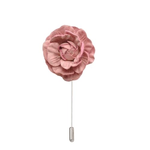Satinblume Anstecknadel Anstecker Hochzeit Boutonn 7 * 10 cm 3 Stück weißer Samt Silber Satin Blume Anstecknadel Abzeichen Blume Rose Blume/Rose Anstecknadel Brosche Pin(Blood pink) von DUBTEDHOU