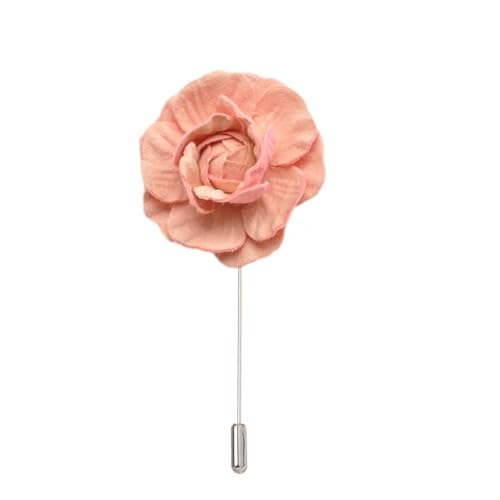 Satinblume Anstecknadel Anstecker Hochzeit Boutonn 7 * 10 cm 3 Stück weißer Samt Silber Satin Blume Anstecknadel Abzeichen Blume Rose Blume/Rose Anstecknadel Brosche Pin(Korean pink) von DUBTEDHOU