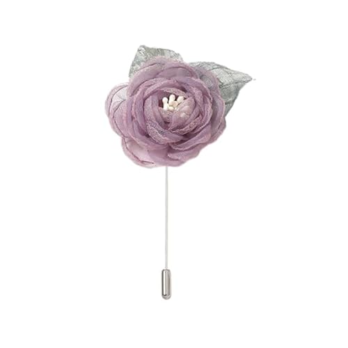 Satinblume Anstecknadel Anstecker Hochzeit Boutonn 7 * 10CM 2PCS Pfirsich Rosa Silber Satin Blume Anstecknadel Abzeichen Blume Rose Blume/Rose Anstecknadel Brosche Pin(Dust pink) von DUBTEDHOU