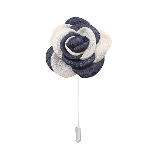 Satinblume Anstecknadel Anstecker Hochzeit Boutonn 7 * 11CM 10/5 STÜCK Kleine Blütenknospe Gold Tuch Chiffon Blume Anstecknadel Abzeichen Mit Gold Pin Blume Blume Anstecknadel Brosche(Blue) von DUBTEDHOU