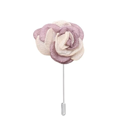Satinblume Anstecknadel Anstecker Hochzeit Boutonn 7 * 11CM 10/5 STÜCK Kleine Blütenknospe Gold Tuch Chiffon Blume Anstecknadel Abzeichen Mit Gold Pin Blume Blume Anstecknadel Brosche(Dousha color) von DUBTEDHOU