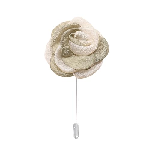 Satinblume Anstecknadel Anstecker Hochzeit Boutonn 7 * 11CM 10/5 STÜCK Kleine Blütenknospe Gold Tuch Chiffon Blume Anstecknadel Abzeichen Mit Gold Pin Blume Blume Anstecknadel Brosche(Green) von DUBTEDHOU