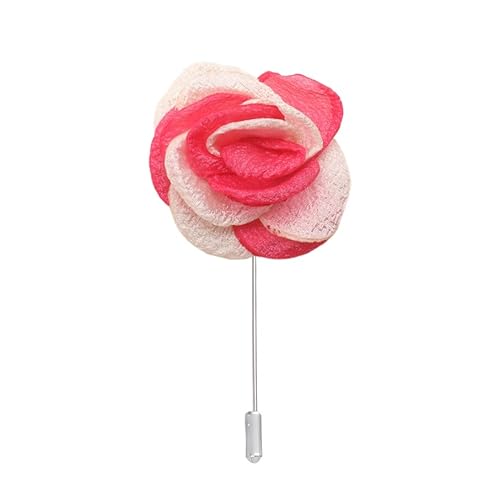 Satinblume Anstecknadel Anstecker Hochzeit Boutonn 7 * 11CM 10/5 STÜCK Kleine Blütenknospe Gold Tuch Chiffon Blume Anstecknadel Abzeichen Mit Gold Pin Blume Blume Anstecknadel Brosche(Red) von DUBTEDHOU