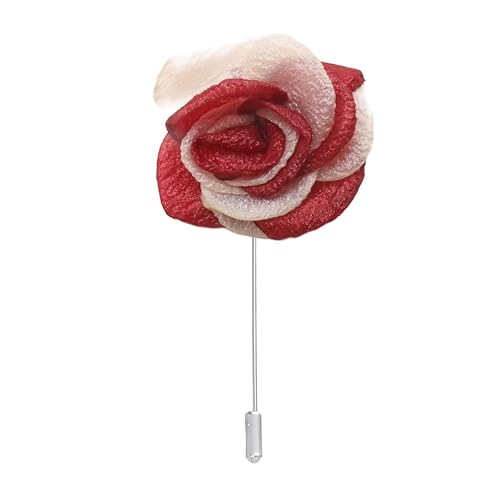 Satinblume Anstecknadel Anstecker Hochzeit Boutonn 7 * 11CM 10/5 STÜCK Kleine Blütenknospe Gold Tuch Chiffon Blume Anstecknadel Abzeichen Mit Gold Pin Blume Blume Anstecknadel Brosche(Wine Red) von DUBTEDHOU