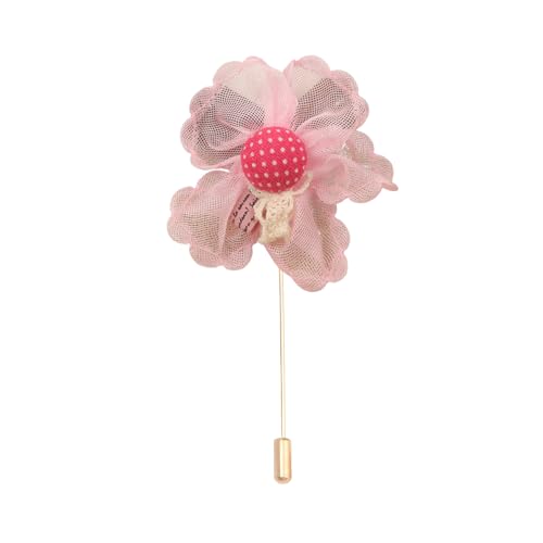 Satinblume Anstecknadel Anstecker Hochzeit Boutonn 8 * 12CM 50/25PCS Rote Kamelie Gold Tuch Chiffon Blume Anstecknadel Abzeichen Mit Gold Pin Blume Blume Anstecknadel Brosche Pin(Beige) von DUBTEDHOU