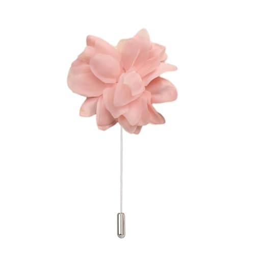 Satinblume Anstecknadel Anstecker Hochzeit Boutonn 9 * 10 cm 3 Stück Beige/Marineblau Silber Satin Blume Anstecknadel Abzeichen Blume Rose Blume/Rose Anstecknadel Brosche Pin(Pink) von DUBTEDHOU