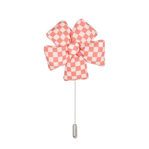 Satinblume Anstecknadel Anstecker Hochzeit Boutonn 9 * 11 cm 5/10 Stück blaues Gittertuch Silber Satin Blume Anstecknadel Abzeichen Blume Rose Blume/Rose Anstecknadel Brosche Pin(Pink) von DUBTEDHOU