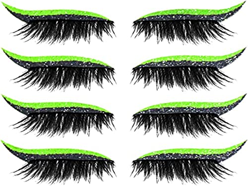 2023 Neue wiederverwendbare Eyeliner und Wimpern Sticker 2 in 1 Glitter Fake Eyelashes Eyeliner Sticker Natürliche & Wasserfeste Wimpern Sticker Einfach aufzusetzen für Frauen Make Up von DUBUSH