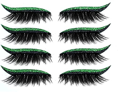 2023 Neue wiederverwendbare Eyeliner und Wimpern Sticker 2 in 1 Glitter Fake Eyelashes Eyeliner Sticker Natürliche & Wasserfeste Wimpern Sticker Einfach aufzusetzen für Frauen Make Up von DUBUSH