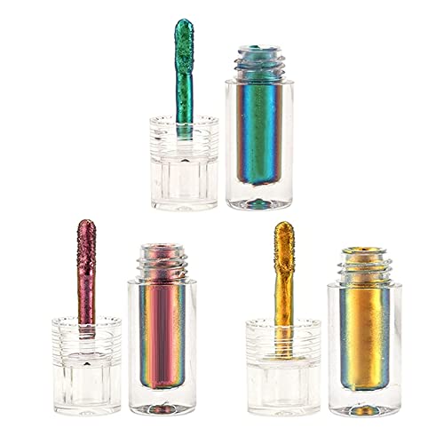 DUBUSH Multi-Chrome Flüssige Lippenstifte Flüssiger Metallic-Glitzer-Lidschatten Wasserdicht Langlebiger Flüssiger Lipgloss Diamant-glänzender Lipgloss-Make-up-Kit Gesicht Auge von DUBUSH