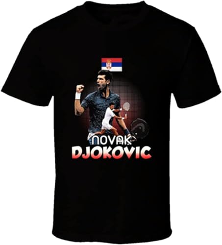 Tennis Herren T-Shirt Novak Djokovic Black Black, Schwarz , XL von DUCHE