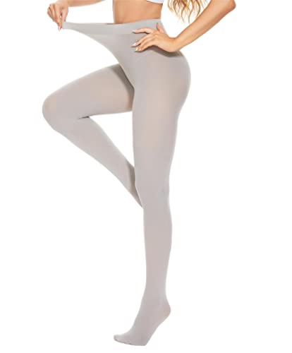 DUCMODA Damen 80 Denier Strumpfhosen Semi-Blickdicht Komfortbund Feinstrumpfhose Grau S von DUCMODA