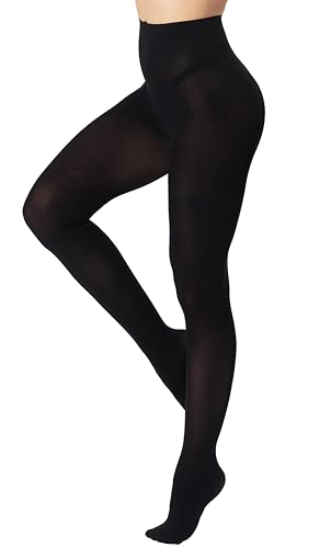 DUCMODA Damen Strumpfhose 80 DEN 29 Farben Elastisch Feinstrumpfhose Blickdicht Pantyhose Bunte Damenstrumpfhosen,Schwarz,L von DUCMODA