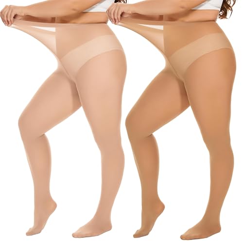 DUCMODA Damen Curvy Strumpfhose Große Größen Semi Blickdicht Strumpfhosen Plus Größen 2XL Oversize Beige+Hautfarbe DUCMODA Damen Curvy Strumpfhose Große Größen Semi Blickdicht Strumpfhosen Plus Größen 2XL Oversize Beige+Hautfarbe von DUCMODA