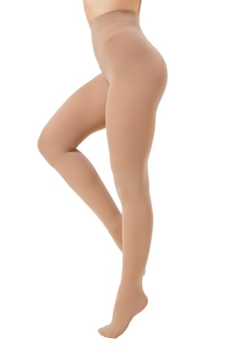 DUCMODA Damen Strumpfhose 80 DEN 29 Farben Elastisch Feinstrumpfhose Blickdicht Pantyhose Bunte Damenstrumpfhosen Dunkel Nude M von DUCMODA