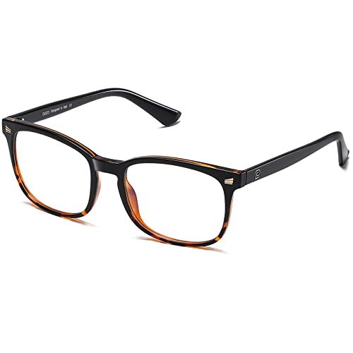 DUCO Blaulichtfilter Brille Damen Herren Bildschirmbrille,Vintage ohne Stärke Blaulicht Brille UV Schutz Anti-Müdigkeit 5201S von DUCO