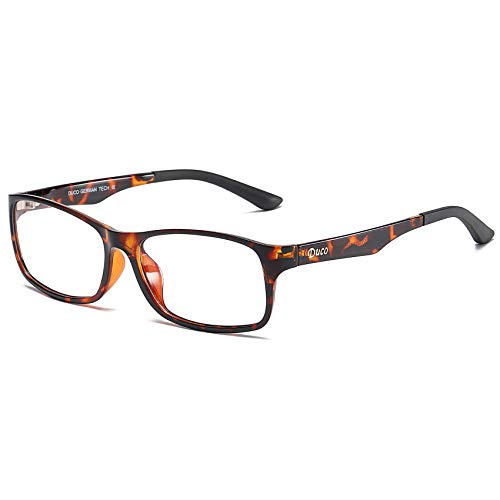 DUCO Computer Gaming mit Transparente Linse Gläsern Blaulicht-Schutz Bildschirmbrille volle Randbrille ergonomisches Design 223T (Tortoise) von DUCO