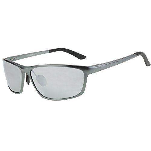 DUCO Herren Sport-Art polarisierte Sonnenbrille Treiber Brille 2179S (Gunmetal/Silber Verspiegelt) von DUCO