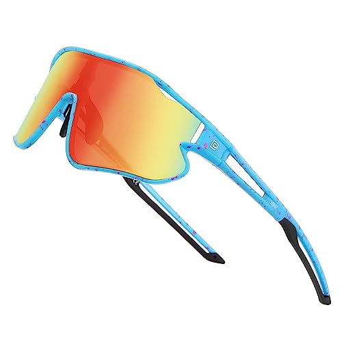 DUCO Kinder Sonnenbrille Jugend Baseball Sonnenbrille Leicht TR90 Rahmen UV400 Sport Radfahren Sonnenbrillen für Jungen Mädchen DK268 von DUCO