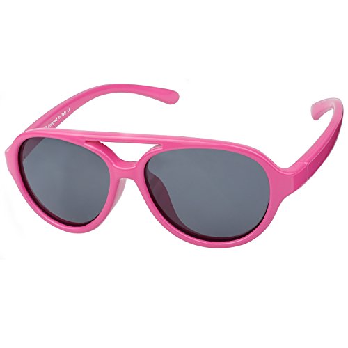 DUCO Kinder Sonnenbrille Polarisierte Sportbrille TPEE Flexibeles Gestell für Jungs und Mädchen K011 (Pink) von DUCO