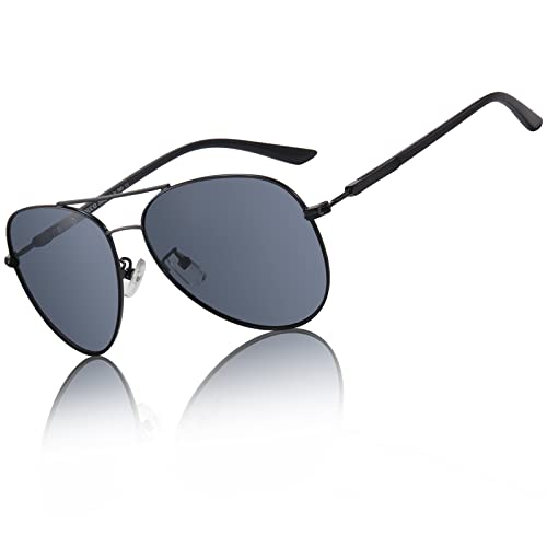 DUCO Premium Herren Polarisierte Sonnenbrille für Männer und Damen 100% UV-Schutz 3027 (Schwarz) von DUCO