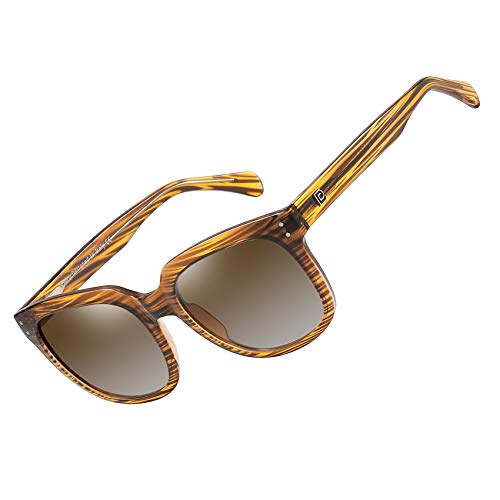 DUCO Retro Polarisierte Damen Sonnenbrille 100% UV400 Schutz Outdoor Brille für Fahren Golf Angeln 2148 (Braun) von DUCO