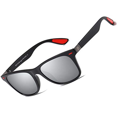DUCO Retro Sonnenbrille für Herren und Damen zum Fahren Radfahren Angeln Golf 2146 (Schwarz Merkur) von DUCO