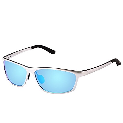 DUCO Sonnenbrille Herren Polarisierte Sportbrille für Männer Klassisch Fahrerbrille Ultraleichte Metallrahme mit UV400-Schutz 2179S (Blau) von DUCO