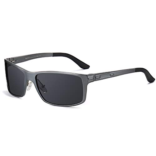 DUCO Sonnenbrille Polarisiert Herren Metallrahmen Männer Sportbrille Ultraleichte Fahrerbrille Radsportbrillen UV400-Schutz 9018 (Gunmetal) von DUCO