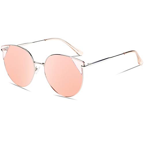 DUCO Vintage Katzenauge Polarisierte Retro Sonnenbrille für Frauen UV-Schutz W018 (Rosa) von DUCO