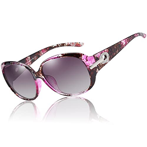 DUCO Vintage Sonnenbrille für Damen Frauen Retro Sonnenbrillen mit UV400 Schutz Klassisch Rahmen Designer-Stil 6214 (Lila Tortoise) von DUCO
