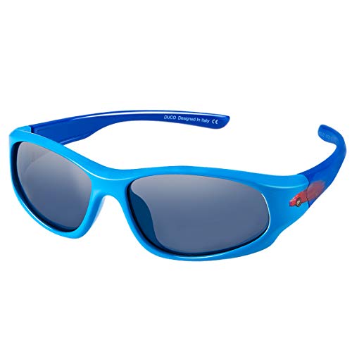 DUCO kinder sport style polarisierenden sonnenbrillen flexiblen rahmen für die jungen und mädchen (Blau/Blau) von DUCO