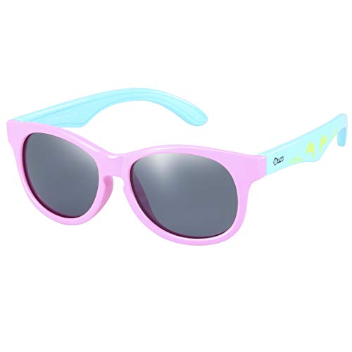 DUCO kinder sport style polarisierenden sonnenbrillen flexiblen rahmen für die jungen und mädchen (Pink/Blau) von DUCO