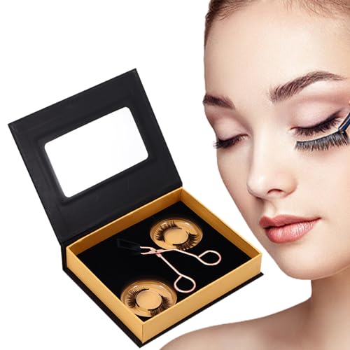 Falsche Wimpern magnetisch | 2 Paar Magnetwimpern ohne Eyeliner,Falsche Wimpern-Set mit Wimpernzange, wiederverwendbares Set für dichte Wimpern, natürlicher Look für Frauen, Mädchen, Damen Dudok von DUDOK