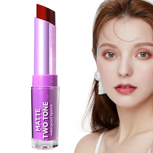 Samtiger Lippenstift | Nude Matte Lippenstift Langanhaltend wasserfest Zweifarbig,Samtiger, nicht verblassender, hochpigmentierter, antihaftbeschichteter Becher für Mädchen und Frauen als Dudok von DUDOK