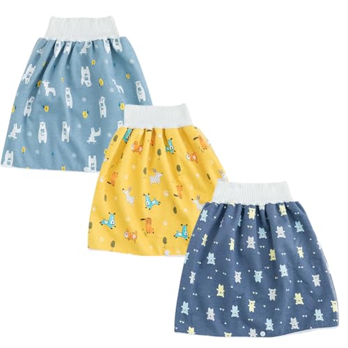 DUDUFUN 2 Stück Baby Kinder Kleinkinder Trainingshose Trainerhose Windelhose Windelrock Töpfchentraining für Jungen Mädchen Wasserdicht Saugfähig Trainerhose0-4 Jahre von DUDUFUN
