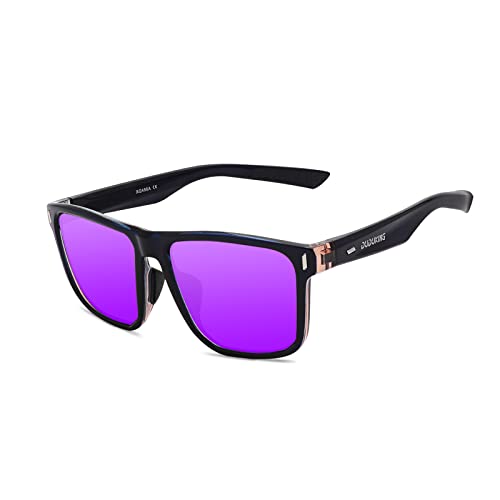 DUDUKING Polarisierte Sonnenbrille Herren Damen, Retro Vintage Fahrrad Sonnenbrille Unisex Fahrradbrille Sports Brille Sunglasses UV400 Schutz Lila von DUDUKING