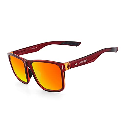 DUDUKING Polarisierte Sonnenbrille Herren Damen, Retro Vintage Fahrrad Sonnenbrille Unisex Fahrradbrille Sports Brille Sunglasses UV400 Schutz orange DUDUKING Polarisierte Sonnenbrille Herren Damen, Retro Vintage Fahrrad Sonnenbrille Unisex Fahrradbrille Sports Brille Sunglasses UV400 Schutz orange von DUDUKING