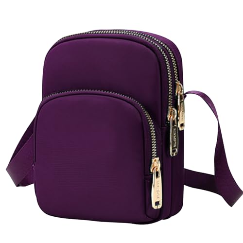 DUGEHO Frauen Cross Body Bag, Crossbody Taschen Handy Brieftasche Taschen, Schulter Handtasche Casual Geldbörse mit großer Kapazität für Frauen Mädchen Reisen täglichen(Lila) von DUGEHO