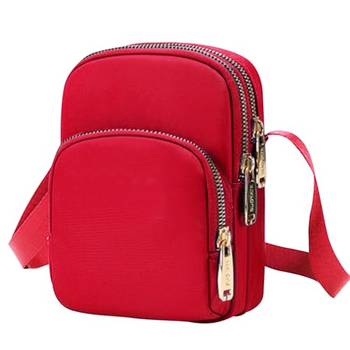 DUGEHO Frauen Cross Body Bag, Crossbody Taschen Handy Brieftasche Taschen, Schulter Handtasche Casual Geldbörse mit großer Kapazität für Frauen Mädchen Reisen täglichen(Rot) von DUGEHO