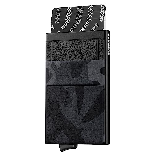 DUGRAFT Kartenetui Herren Geldbörse, Slim Wallet mit Münzfach, Kartenhalter Schlanke Pop-Up-Brieftasche mit Geldfach Minimalistisches RFID-blockierendes Kreditkartenetui aus Metall für Herren von DUGRAFT