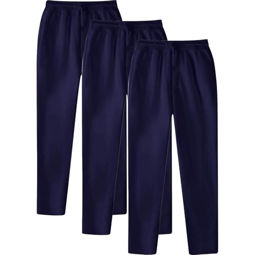 3Pc Jogginghose Herren Loose Fit Cargo Hose Mit Taschen Einfarbig Freizeithose Stretch Männer Lange Outdoor Pants Vintage Elastische Taille Arbeitshose Bequeme Weich Freizeithose von DUHENWU