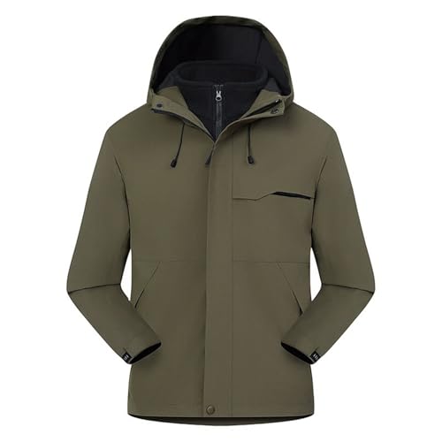 DUHENWU 3 In 1 Winterjacke Damen Fleecejacke Wasserdicht Atmungsaktiv Outdoor Jacke Winddichte Warme Funktionsjacke Mit Kapuze Outdoorjacke Sport Wanderjacke Wandern Regenmantel von DUHENWU